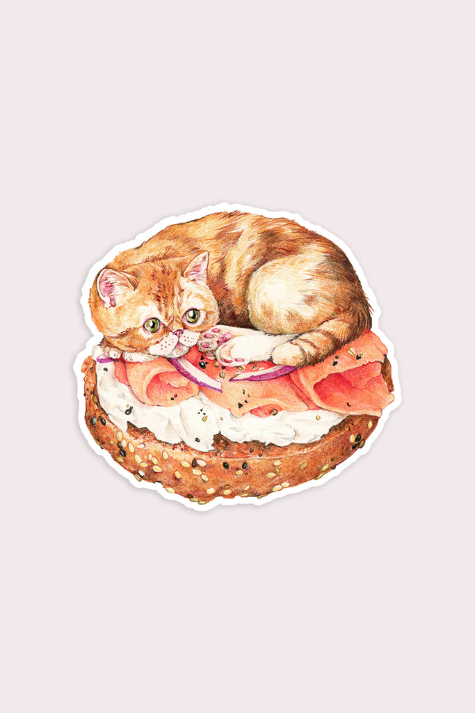Bagel Cat Vinyl Sticker