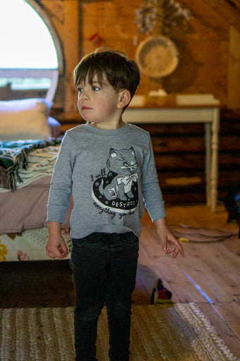 T-shirt à manches longues pour tout-petits 'Destroy Kitten'