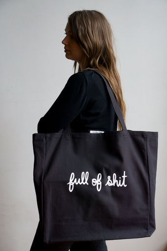 Full of Shit XL Tote - BLACK