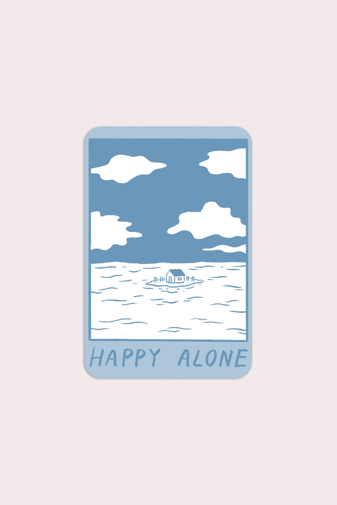 Autocollant 'Happy Alone (Blue Skies)'