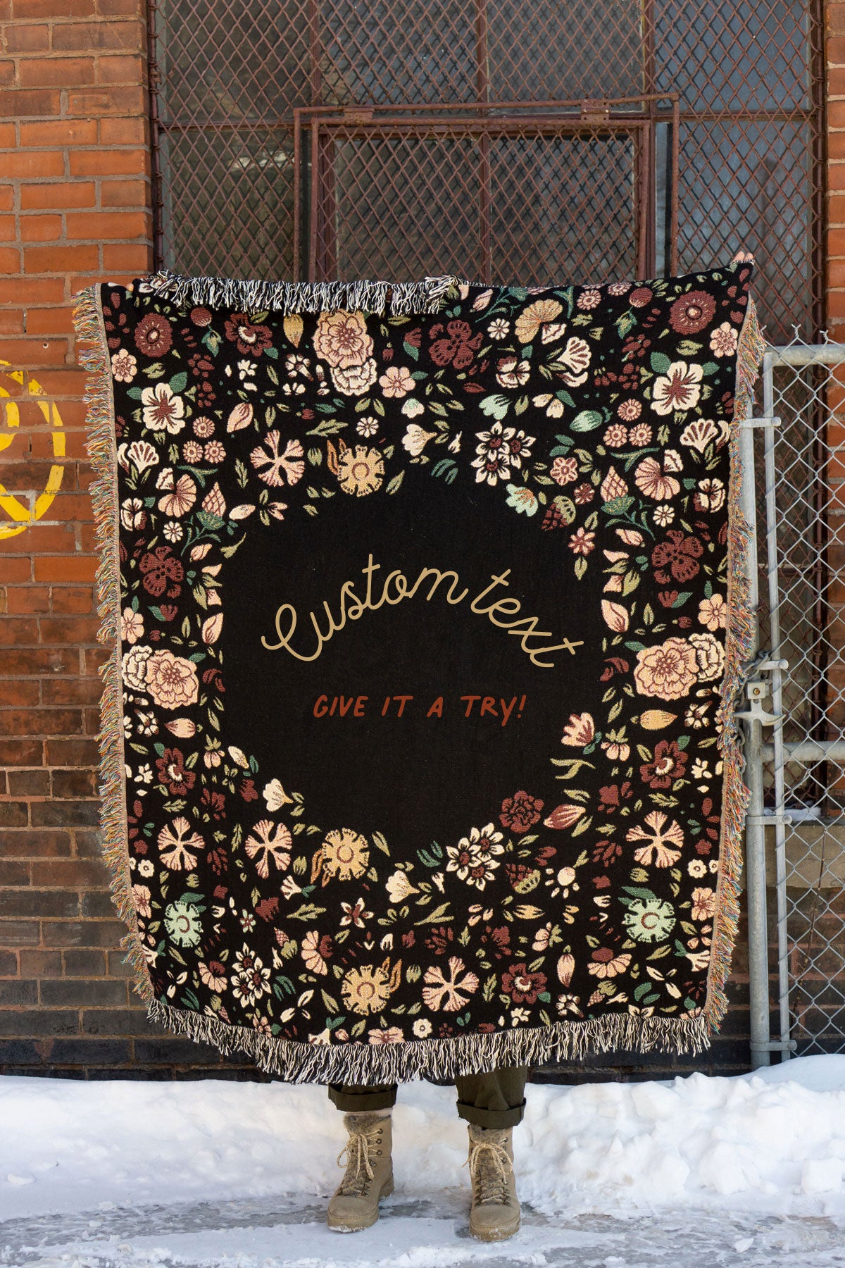 Jeté CUSTOM 'Millefleurs' Foncé