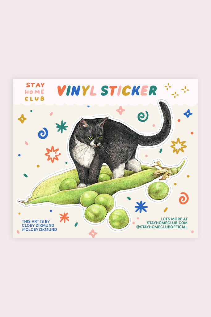 Peas Cat Vinyl Sticker