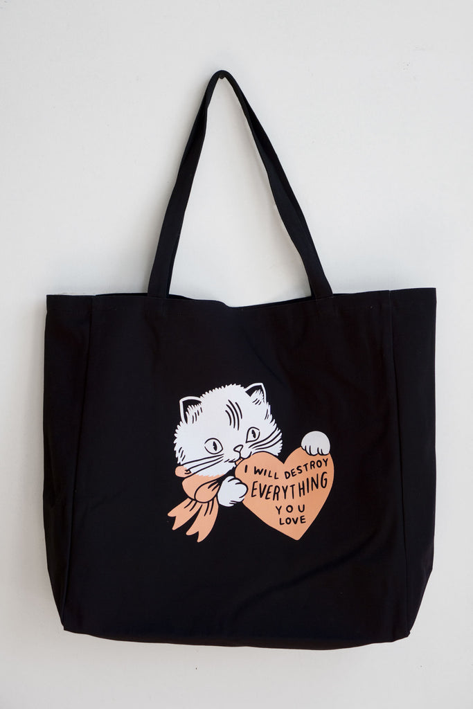 Le fourre-tout XL 'Destroy (Cat)' Noir