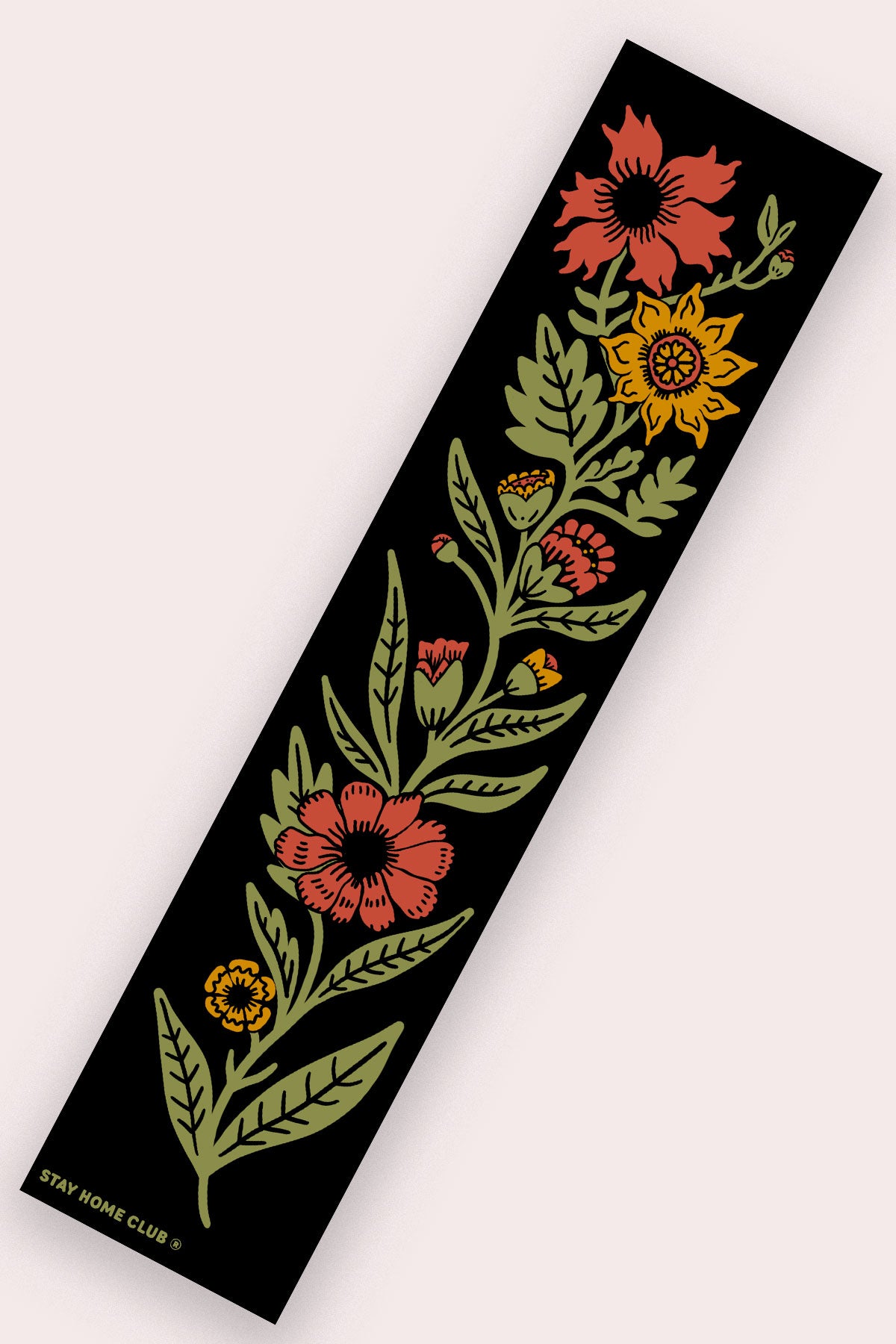 Red House Floral Bumper Sticker