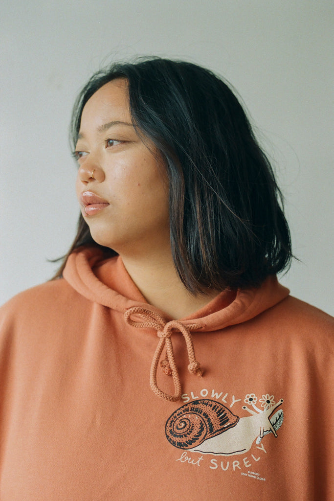 Slowly but Surely (Snail) Hoodie - Terracotta