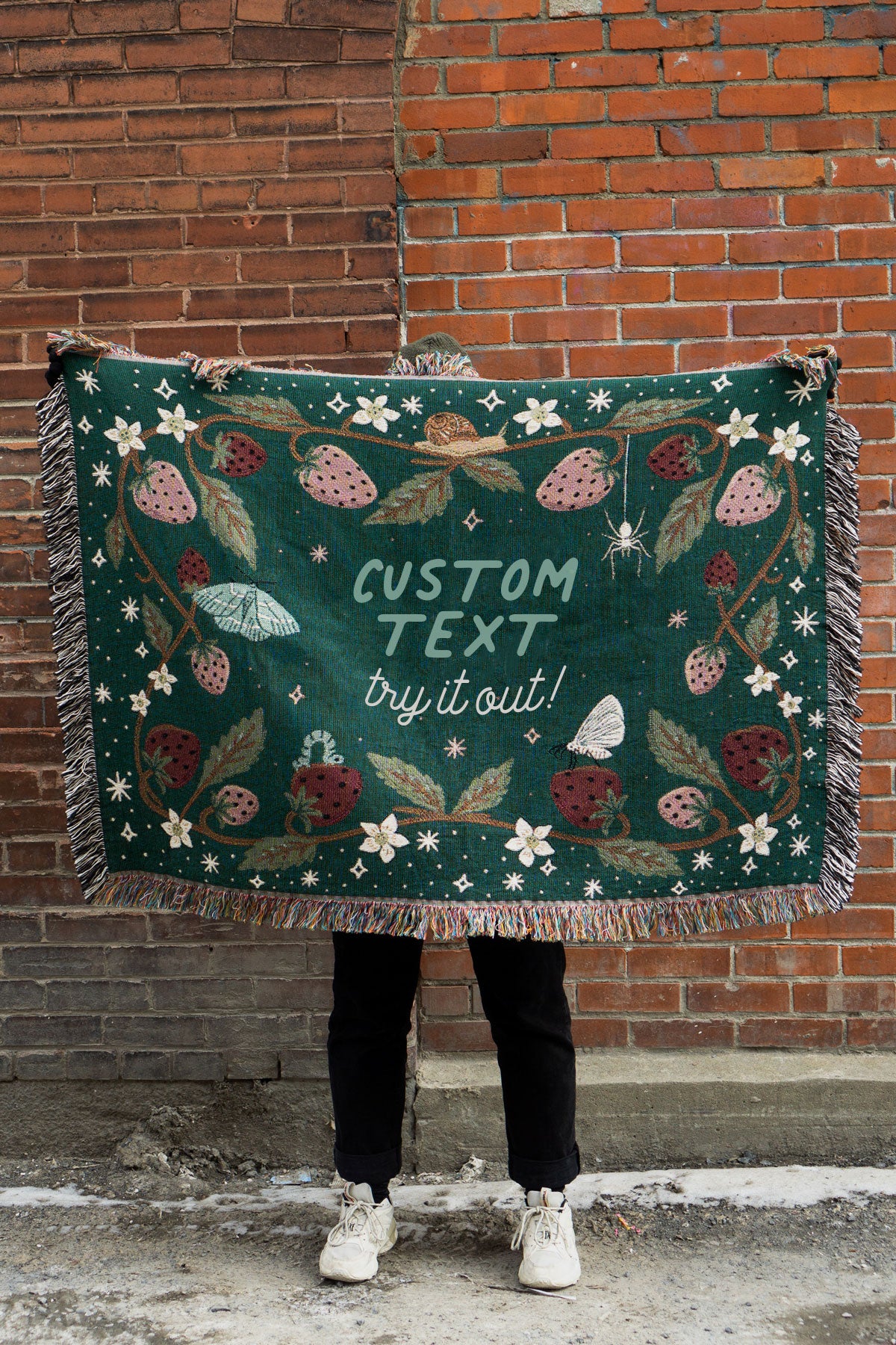 Jeté PERSONNALISÉE 'Strawberry Patch'