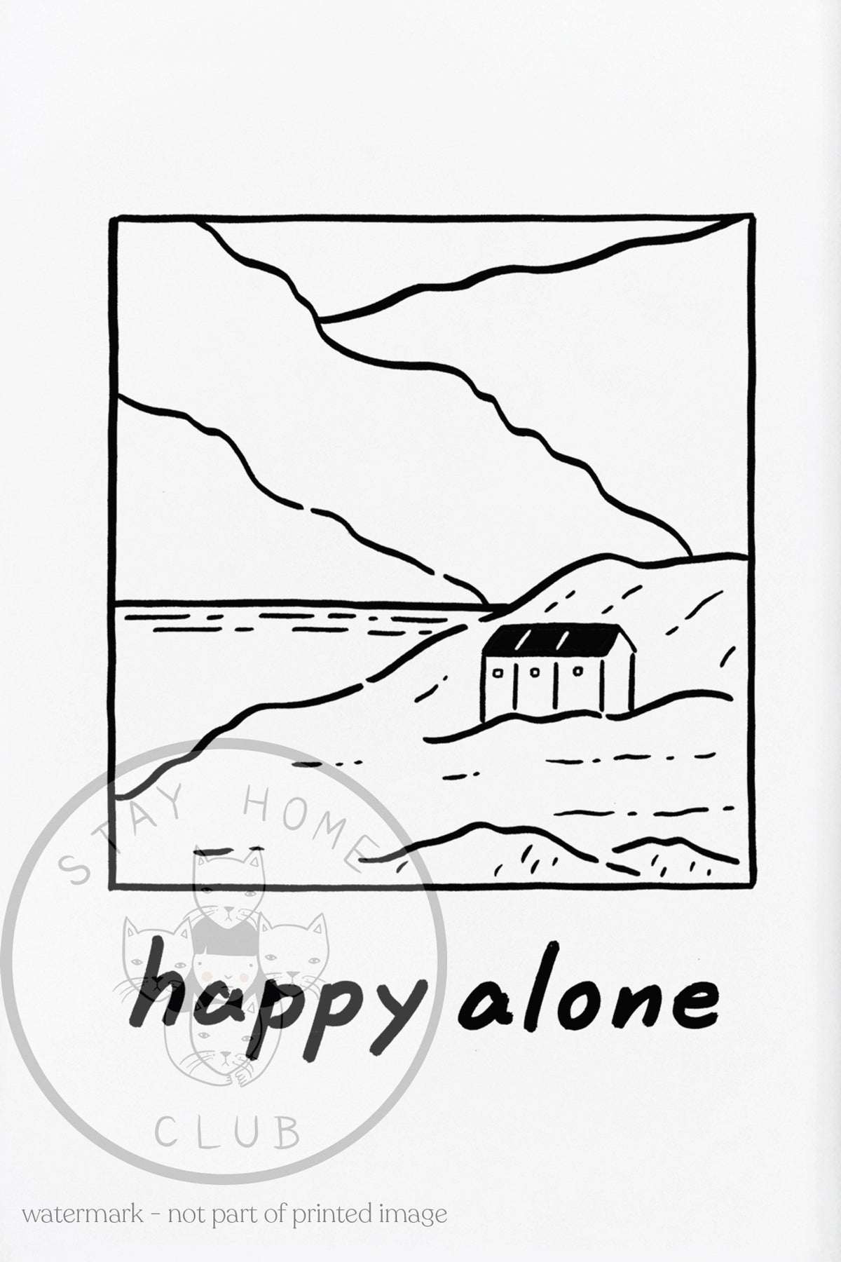 Happy Alone Print